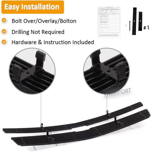Front Grille Silver Aluminum horizontal Billet Grill Combo Compatible with 2007-2014 Tahoe Avalanche Suburban (Not For Hybrid Model) in Saudi Arabia