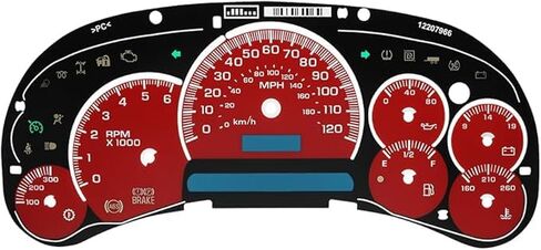Red Gauge Face Overlay LED Version Trans Temp Replacement for GM Silverado Sierra Tahoe in Saudi Arabia