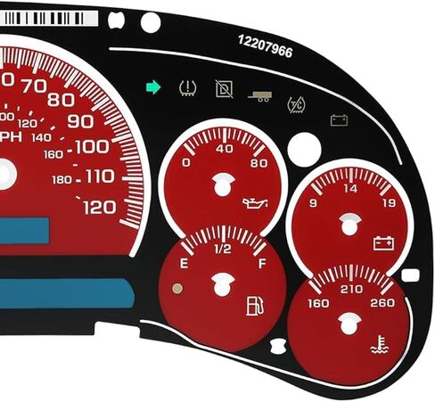 Red Gauge Face Overlay LED Version Trans Temp Replacement for GM Silverado Sierra Tahoe in Saudi Arabia