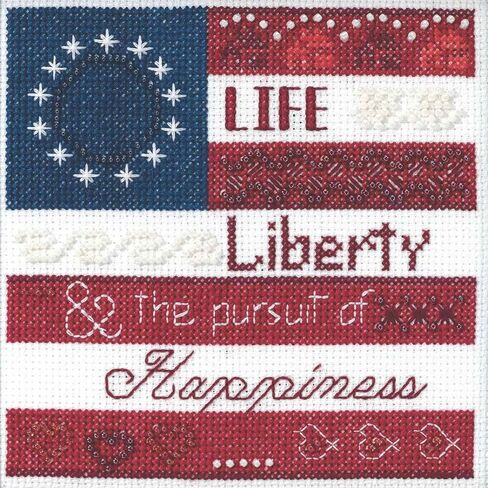 Life, Liberty Beaded Counted Cross Stitch Kit Mill Hill 2019 Patriotic Quartet Collection MH171914 in Kuwait
