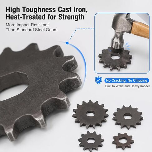 4PCS T8F Motor Chain Sprocket Set, 15T 13T 11T 9T H Hole Pinion, for 47cc 49cc Dirt Bike ATV Scooter in Kuwait