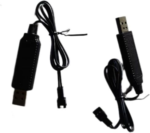 3.7V USB Charger Cable with LED Indicator & Overcharge Protection - SM-2P Plug for Mini RC Cars, Boats, Trucks, Li-Po Battery Toys - Convenient 2-Pack in Saudi Arabia