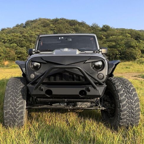 American Modified Hawke Grille Compatible with 2007-2018 Jeep Wrangler JK Models, Matte Black in Saudi Arabia