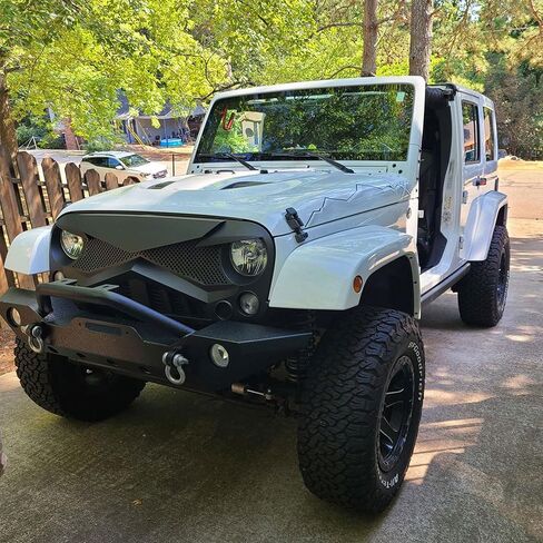 American Modified Hawke Grille Compatible with 2007-2018 Jeep Wrangler JK Models, Matte Black in Saudi Arabia