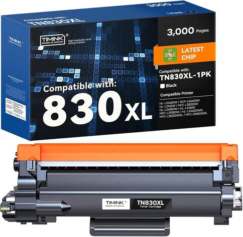 TN830XL ​​خراطيش الحبر بديل لـ Brother TN830XL ​​TN830 TN830 XL عمل الحبر للأخ HL-L2460DW DCP-L2640DW HL-L2480DW HL-L2400D HL-L2405W MFC-L2820DW 1PK (HIVELENTION) in Kuwait