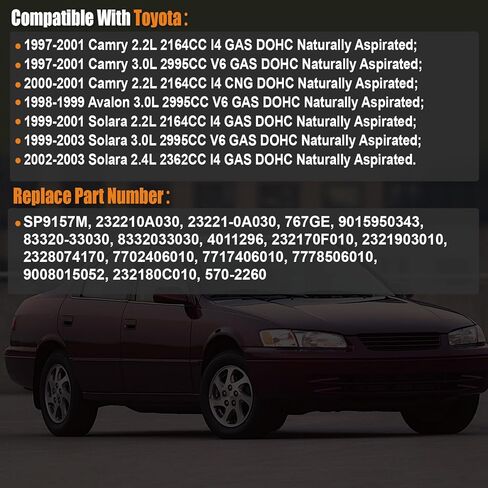 1997-2003 Fuel Pump Assembly Compatible for 1997-2001 Toyota Camry, 1998-1999 Toyota Avalon, 1999-2001 Toyota Solara 2.2L 2.4L 3.0L, Replaces 23221-0a030 232210A030, 23221-0A030 in Kuwait