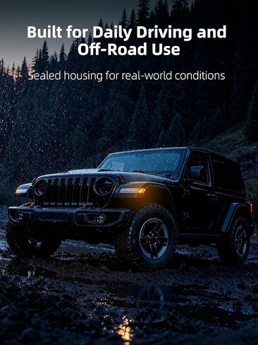 AUDEXEN LED Fender Side Marker Lights for Jeep Wrangler JL & Gladiator JT 2018–2025, Smoked Lens, Plug & Play Parking Corner Light Turn Signal Lamps in Kuwait