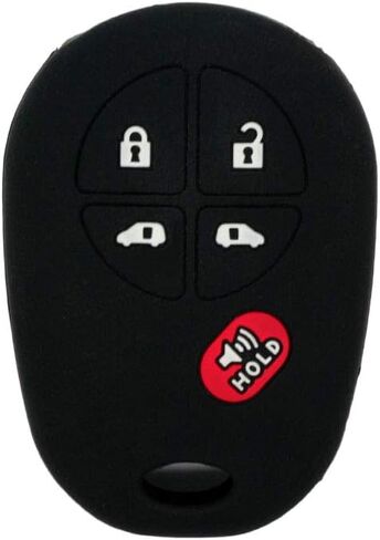 SEGADEN Silicone Cover Protector Case Holder Skin Jacket Compatible with TOYOTA Sienna 4+1 Button 5 Buttons Remote Key Fob CV4423 Black in Kuwait