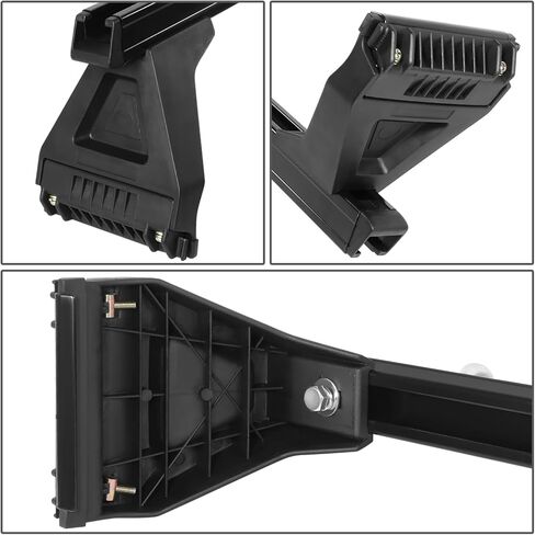 Auto Dynasty (Pack of 3) 59 inches Adjustable Light Aluminum Roof Rack Rain Gutters Cross Bars Compatible with Cargo Van, Black in Kuwait