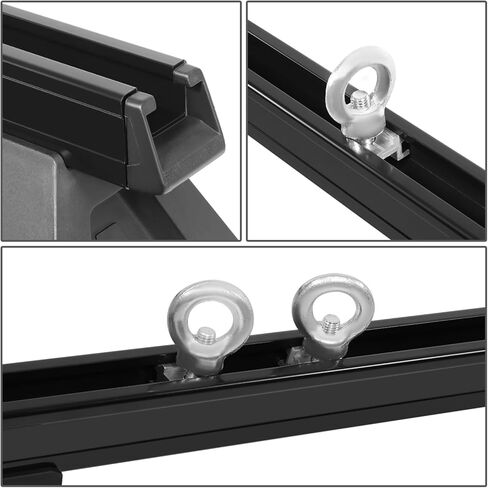 Auto Dynasty (Pack of 3) 59 inches Adjustable Light Aluminum Roof Rack Rain Gutters Cross Bars Compatible with Cargo Van, Black in Kuwait