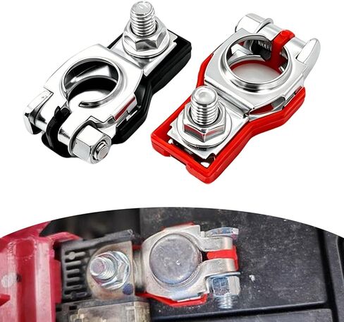 1 Pair Battery Terminal Connectors, Positive and Negative Battery Cable Terminal Top Post for Nissan, Rouge, Maxima, Murano, Premium Copper Battery Terminals 243407F000, 24340-7F000, 243407F001 in Saudi Arabia