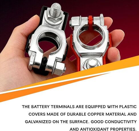 1 Pair Battery Terminal Connectors, Positive and Negative Battery Cable Terminal Top Post for Nissan, Rouge, Maxima, Murano, Premium Copper Battery Terminals 243407F000, 24340-7F000, 243407F001 in Saudi Arabia