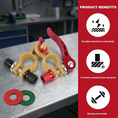 2 PCS Battery Terminal Connectors, Quick Release Auto Battery Cable Ends with Anti-Corrosion Pad, Pure Copper Batteries Terminal Clamps for Cars Trucks Caravans Boats in Saudi Arabia