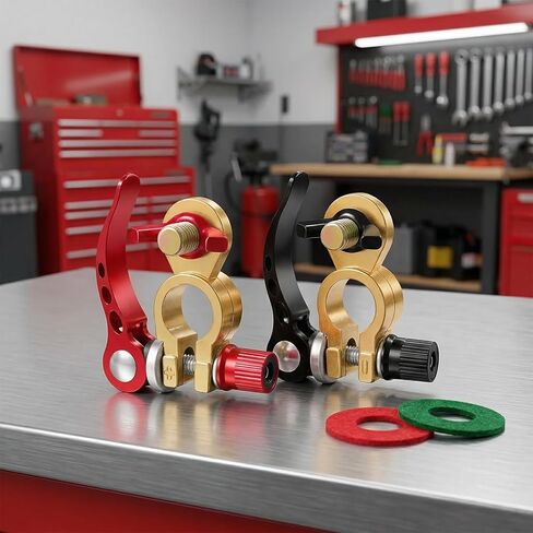2 PCS Battery Terminal Connectors, Quick Release Auto Battery Cable Ends with Anti-Corrosion Pad, Pure Copper Batteries Terminal Clamps for Cars Trucks Caravans Boats in Saudi Arabia