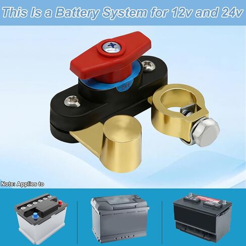 Car Battery Power Cut-Off Switch Breaker, Adjustable Stable Transmission Pure Copper High Conductivity Disconnect Switch Smart Car Battery Disconnect Switch for Auto Boat Rv Truck Supplies in Kuwait