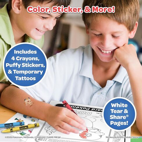 Pokémon Coloring Book Bundle for Kids - 3-Pack Activity Set with Coloring Books, Tattoos, Crayons, and Puffy Stickers, Ages 3+ in Kuwait