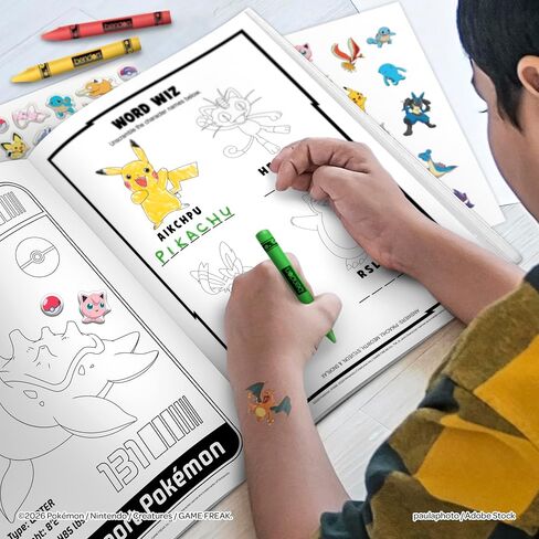 Pokémon Coloring Book Bundle for Kids - 3-Pack Activity Set with Coloring Books, Tattoos, Crayons, and Puffy Stickers, Ages 3+ in Kuwait