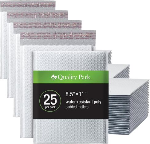 Quality Park Bubble Mailers, 8.25" x 11", Pink Poly Mailers, Padded Envelopes, Shipping Bags, Water Resistant, Self Seal, 25 Per Box (QUA85908) in Saudi Arabia