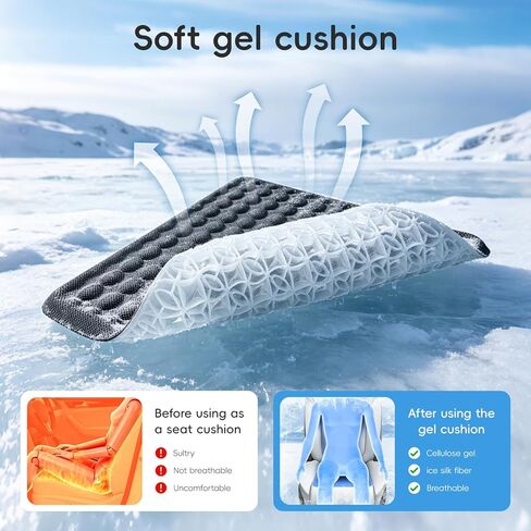 BABUR Gel Seat Cushion, Long Sitting Cooling Gel Hip Cushion, Breathable Anti Slip Office Chair Cushion, Car, Wheelchair, Travel - Black in Saudi Arabia
