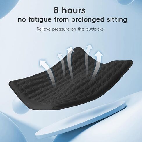 BABUR Gel Seat Cushion, Long Sitting Cooling Gel Hip Cushion, Breathable Anti Slip Office Chair Cushion, Car, Wheelchair, Travel - Black in Saudi Arabia