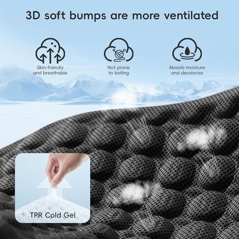 BABUR Gel Seat Cushion, Long Sitting Cooling Gel Hip Cushion, Breathable Anti Slip Office Chair Cushion, Car, Wheelchair, Travel - Black in Saudi Arabia