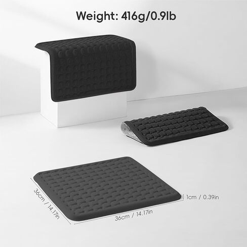 BABUR Gel Seat Cushion, Long Sitting Cooling Gel Hip Cushion, Breathable Anti Slip Office Chair Cushion, Car, Wheelchair, Travel - Black in Saudi Arabia