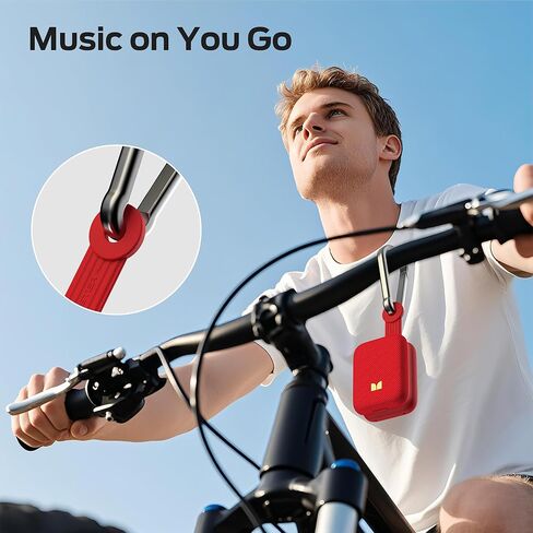 Monster Atomic Atom Wearable Bluetooth Speaker with Mics for Hands-Free Calls, IPX5 Waterproof, Compact and Portable Speaker for Workout, Cycling, Red in Kuwait