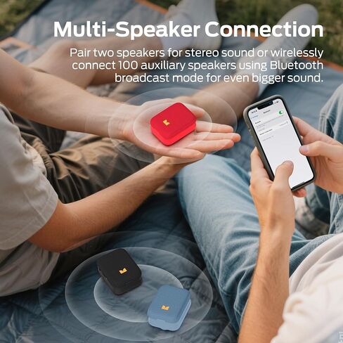 Monster Atomic Atom Wearable Bluetooth Speaker with Mics for Hands-Free Calls, IPX5 Waterproof, Compact and Portable Speaker for Workout, Cycling, Red in Kuwait