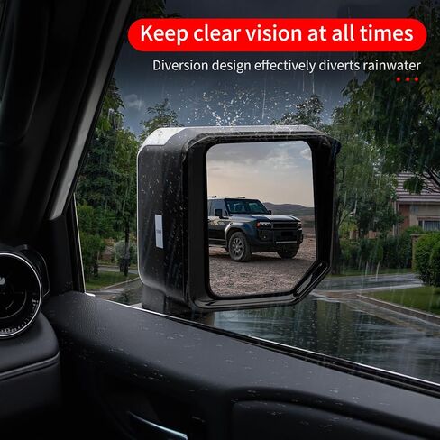 مرآة الرؤية الخلفية واقي المطر لسيارة Toyota Land Cruiser 250 1958 Prado LC250 2024 2025 2026 SideMirror Rain Visor Shield غطاء الكسوة - واقي الحاجب المضاد للمطر ملحقات التعديل الخارجي (أسود) in Kuwait