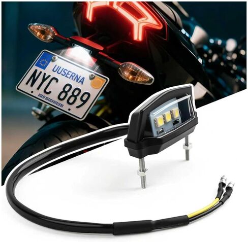 Motorcycle License Plate Light 12V,Shockproof & Sealing LED License Plate Light Bar for Illuminating Licenses Plates,Universal Motorcycle Tail Lights as Motorcycles Lights in Kuwait
