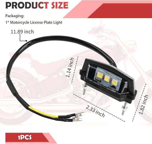 Motorcycle License Plate Light 12V,Shockproof & Sealing LED License Plate Light Bar for Illuminating Licenses Plates,Universal Motorcycle Tail Lights as Motorcycles Lights in Kuwait
