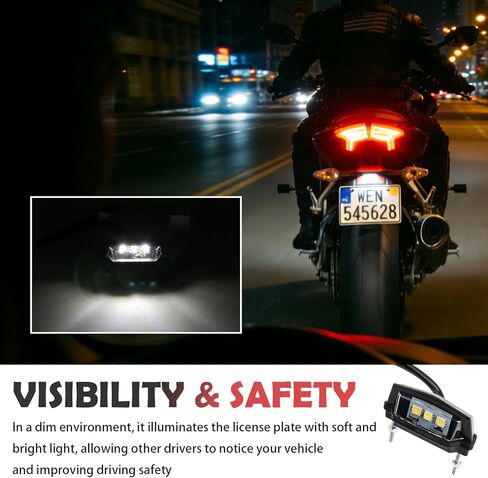 Motorcycle License Plate Light 12V,Shockproof & Sealing LED License Plate Light Bar for Illuminating Licenses Plates,Universal Motorcycle Tail Lights as Motorcycles Lights in Kuwait