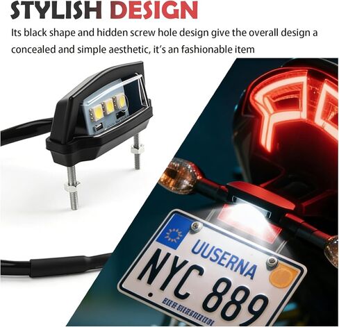 Motorcycle License Plate Light 12V,Shockproof & Sealing LED License Plate Light Bar for Illuminating Licenses Plates,Universal Motorcycle Tail Lights as Motorcycles Lights in Kuwait