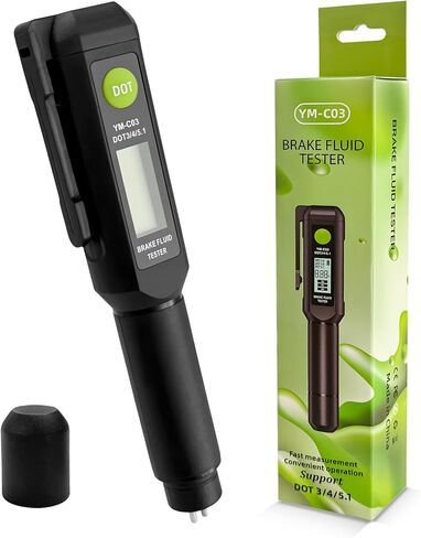 Sun Walker Brake Fluid Tester Pen with Corrosion Resistance Probe, High-Precision Brake Fluid Tester w/Alarm, 3 Colors Display Testing Pen Calibrated for DOT3 DOT4 DOT5.1 Brake Fluid in Kuwait