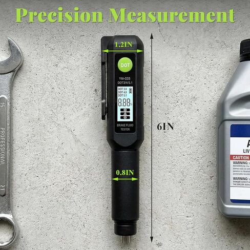 Sun Walker Brake Fluid Tester Pen with Corrosion Resistance Probe, High-Precision Brake Fluid Tester w/Alarm, 3 Colors Display Testing Pen Calibrated for DOT3 DOT4 DOT5.1 Brake Fluid in Kuwait