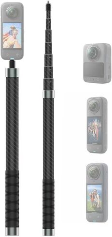 عصا سيلفي طويلة القطب مقاس 102 بوصة لـ GoPro Osmo Pocket Action Insta360 ، ألياف الكربون/خفيفة الوزن/قضيب تمديد/قضيب GO Pro 13 12 Insta 360 x 4 x3 Action 5 Pro 4 3 Osmo Pocket 3 in Kuwait