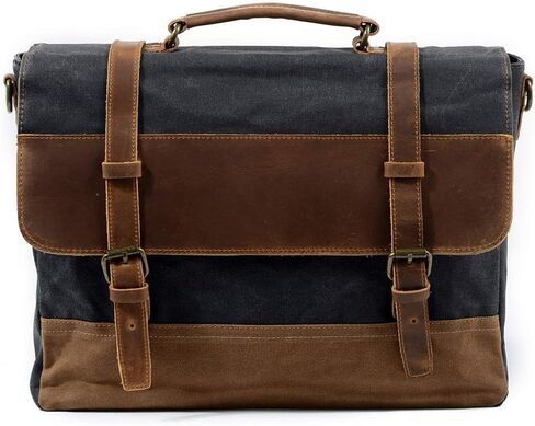 Briefcases for Men Laptop Briefcase Canvas Bag Waterproof Expandable Shoulder for Business Travel Office in Kuwait