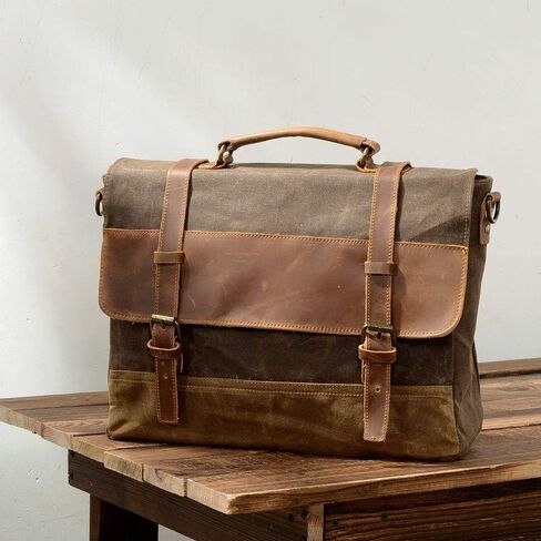 Briefcases for Men Laptop Briefcase Canvas Bag Waterproof Expandable Shoulder for Business Travel Office in Kuwait
