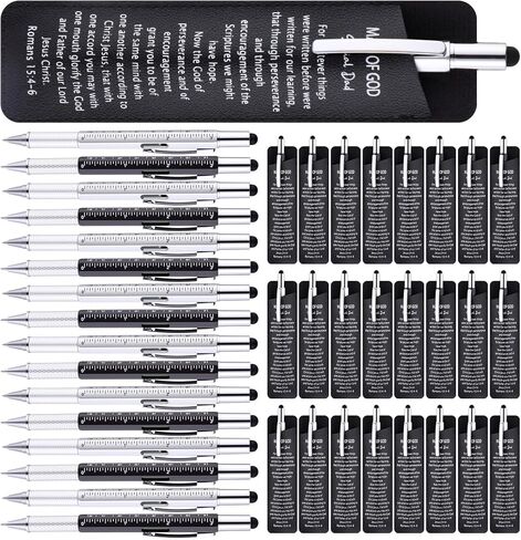 28 Sets Fathers Day Church Gifts for Men Bulk Man of God 6 in 1 Multi Tool Pens with Religious Scripture Verse Leather Holders Christian Tool Pens for Dad Husband Bible Study Supplies in Saudi Arabia