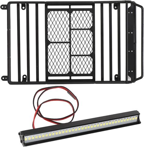 RC Car Roof Rack Luggage Carrier Tray with LED Light Bar for SCX10 CC01 TF2 1/10 RC Car in Saudi Arabia