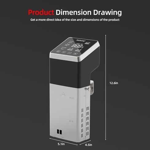 AnchorChef Immersion Circulator, Commercial Restaurant Sous Vide Machine，Large capacity sous vide, Fast-Heating，Sous vide cooker 1400W，With large Touchscreen Accurate Temperature Timer (110V) in Saudi Arabia