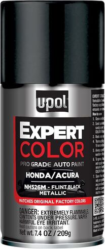 U-POL Expert Color, For Honda/Acura NH526M, Automotive Spray Paint, Professional Grade, Long-Lasting, Easy-To-Use, Flint Black Metallic in Kuwait