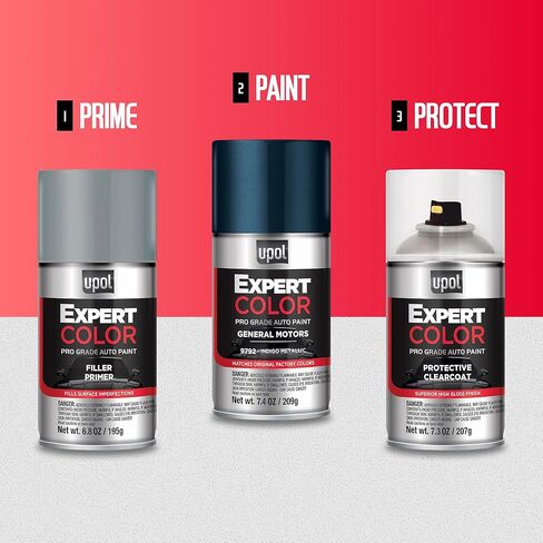 U-POL Expert Color, For Honda/Acura NH526M, Automotive Spray Paint, Professional Grade, Long-Lasting, Easy-To-Use, Flint Black Metallic in Kuwait