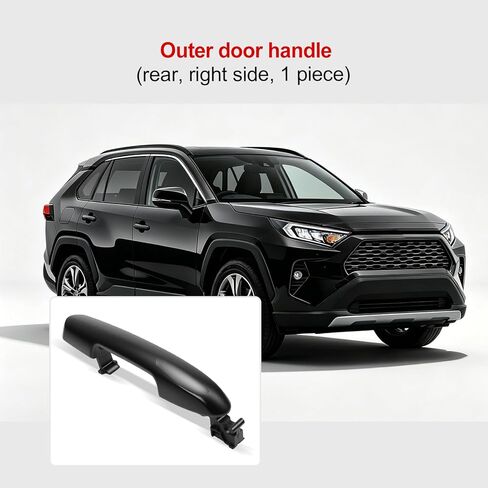 مقبض الباب الخارجي للركاب الخلفي الأيمن متوافق مع RAV4 2017-2023، RAV4 Prime 2021-2024، Highlander 2020-2024 - مقبض باب السيارة البديل مقاوم للخدش in Kuwait