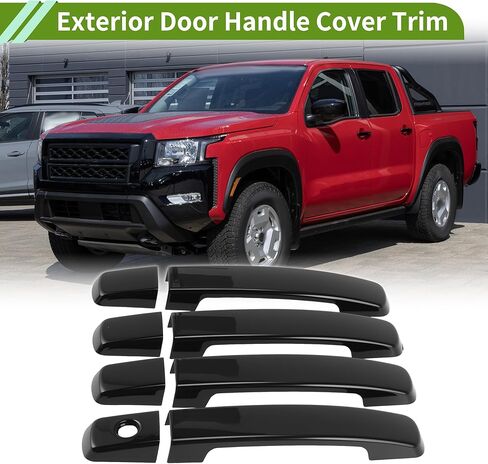 Exterior Door Handle Cover Trim for Nissan Frontier 2022-2025 Front Rear Door Handle Cover Set Glossy Black in Kuwait