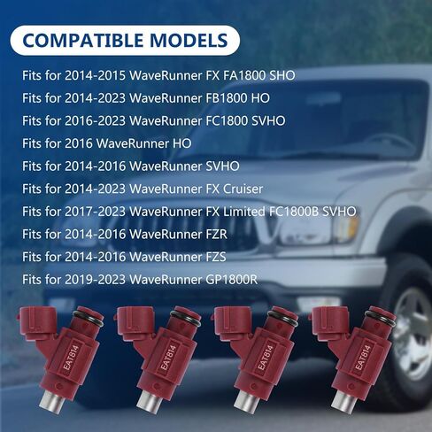 6ET-13761-00-00 4pcs Fuel Injectors Fit for YAMAHA Waverunner FZR FZS FX SVHO AR195 SX195 GP1800 (Need 4pcs Per Engine), Replace OE 6ET137610000 6ET-13761-00-00 in Kuwait