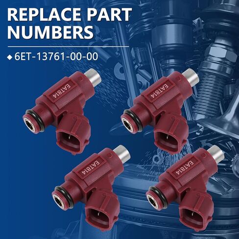 6ET-13761-00-00 4pcs Fuel Injectors Fit for YAMAHA Waverunner FZR FZS FX SVHO AR195 SX195 GP1800 (Need 4pcs Per Engine), Replace OE 6ET137610000 6ET-13761-00-00 in Kuwait