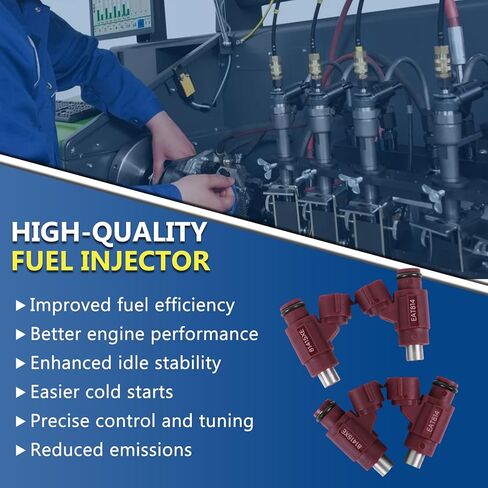6ET-13761-00-00 4pcs Fuel Injectors Fit for YAMAHA Waverunner FZR FZS FX SVHO AR195 SX195 GP1800 (Need 4pcs Per Engine), Replace OE 6ET137610000 6ET-13761-00-00 in Kuwait