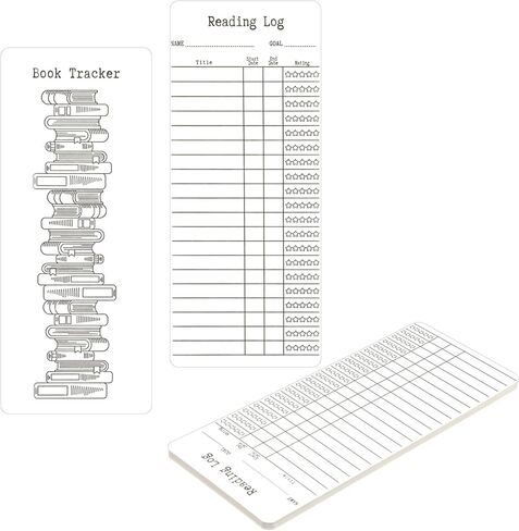 Molain 12pcs Reading List Bookmark, Book Tracker Blank Bookmark Reading List Library Card Page Markers for Book Lovers Enthusiasts in Kuwait