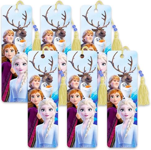 Disney Frozen Bookmark Set - Party Favors Bundle with 6 Bookmarks Featuring Elsa, Anna, Olaf, More | Disney Frozen Party Supplies for Girls Boys Kids in Kuwait